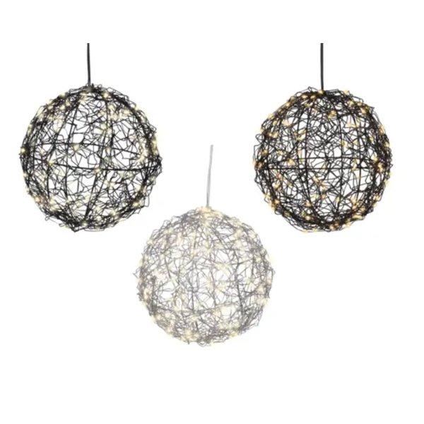 Lumineo Kugel LED 15cm sort