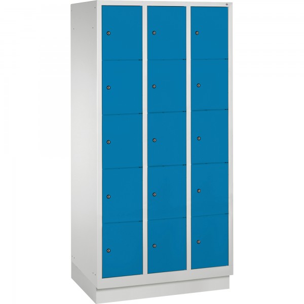 C+P Fächerschrank 8020305S10012 m. Sockel 15Fächer lgr/lbl