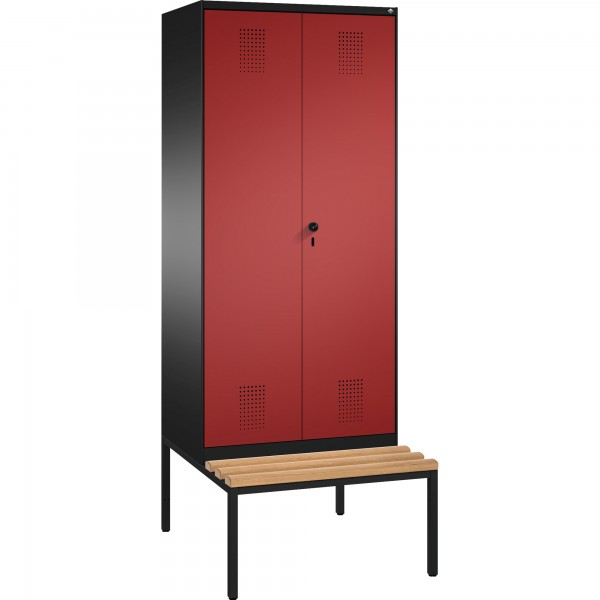 C+P Doppelspind 4905222S10086 Sitzbank 2Abteile B800mm sgr/rrt