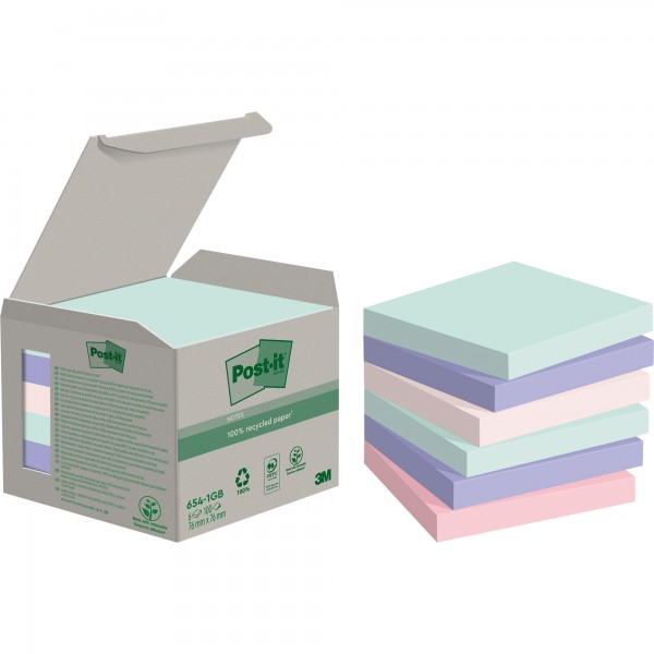 Post-it Haftnotiz Notes 76x76mm sort 6x100Bl