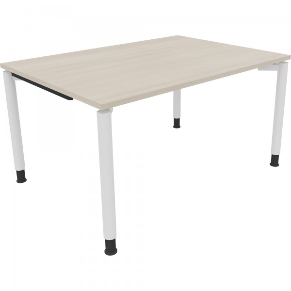 Schreibtisch Vierfuß Rundrohr B1400xT1000xH680-820 ws/Akazie hell