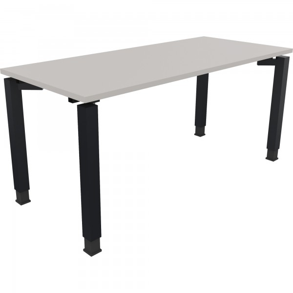 Schreibtisch Vierfuß Quadratrohr B1600xT700xH680-820 an/Lichtgrau