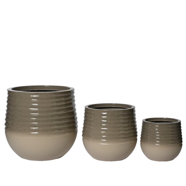 KAEMINGK Blumentopf Jamie 3er Set gr/ws
