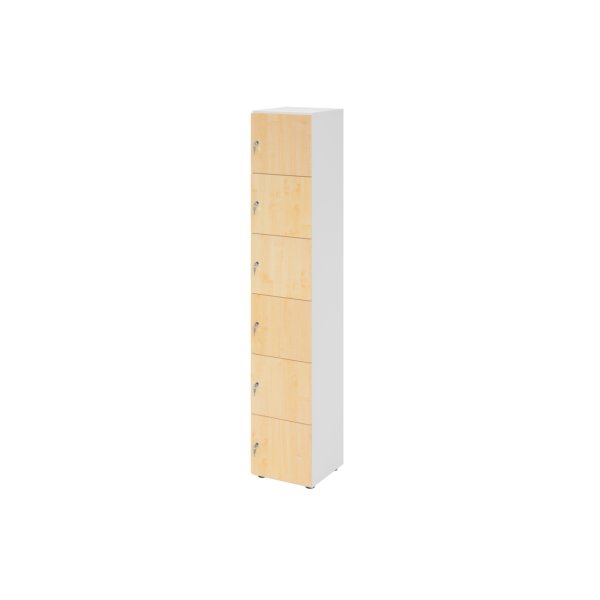 Hammerbacher Schliessfach- schrank 6OH ws/ah 6xDS