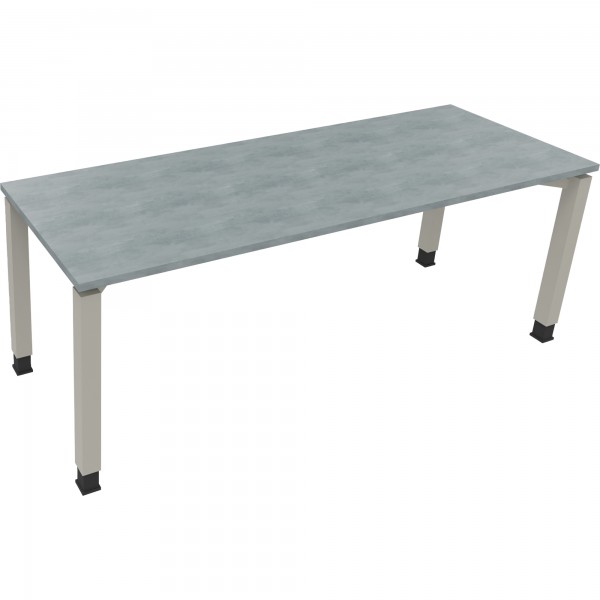 Schreibtisch Quadratrohr B2000xT700xH680-820 si/Beton