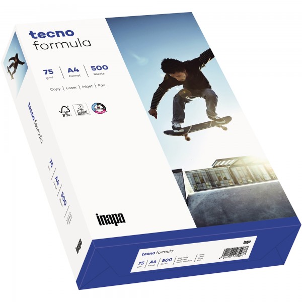 inapa tecno Kopierpapier formula 2100011489 A4 75g 500 Bl./Pack.