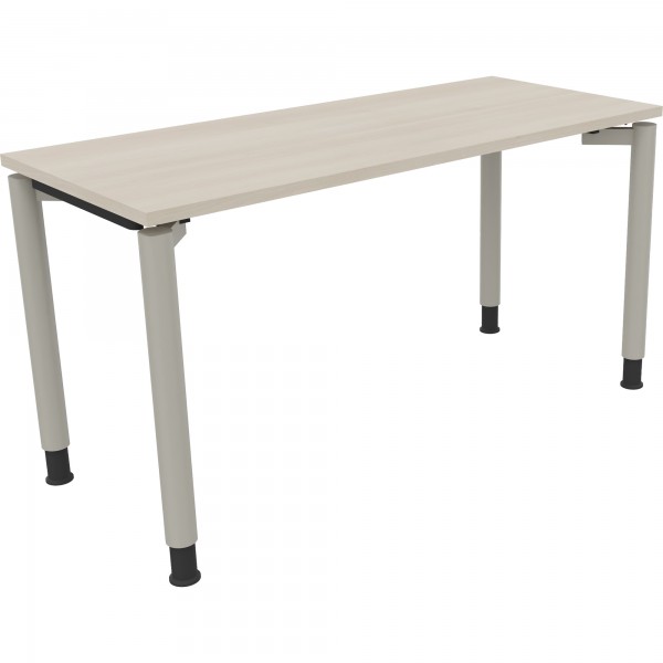 Schreibtisch Vierfuß Rundrohr B1400xT600xH680-820 si/Akazie hell
