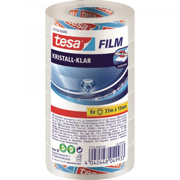 tesa Klebefilm 57726-00000-01 15mmx33m kristallklar 6 St./Pack.