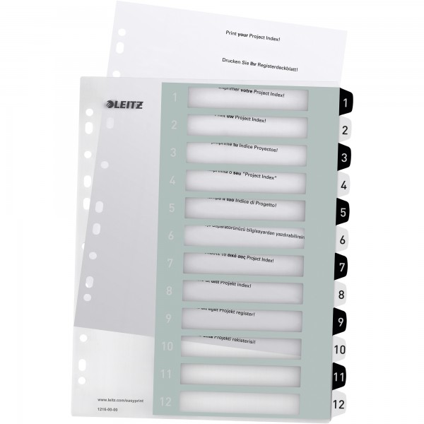 Leitz Register 12160000 DIN A4 1-12 schwarz