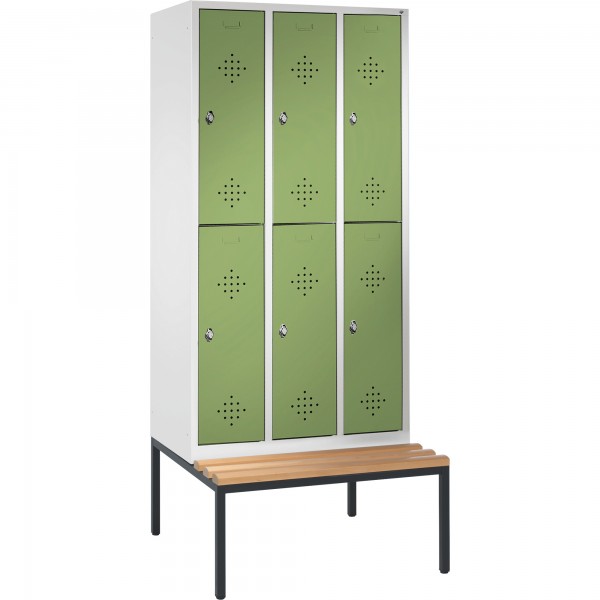 C+P Doppelspind 835030S10113 mit Sitzbank 6Fächer lgr/rgn
