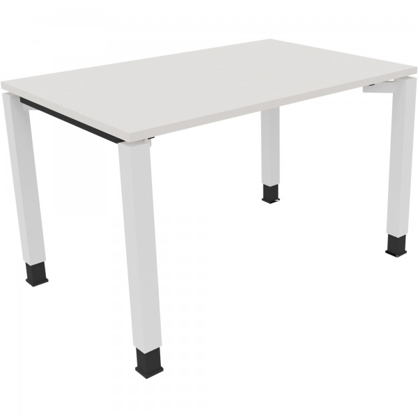 Schreibtisch Vierfuß Quadratrohr B1200xT800xH680-820 ws/Weiß