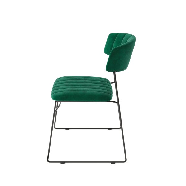 FEROS Stapelstuhl Mundo Velours polster grün 4St