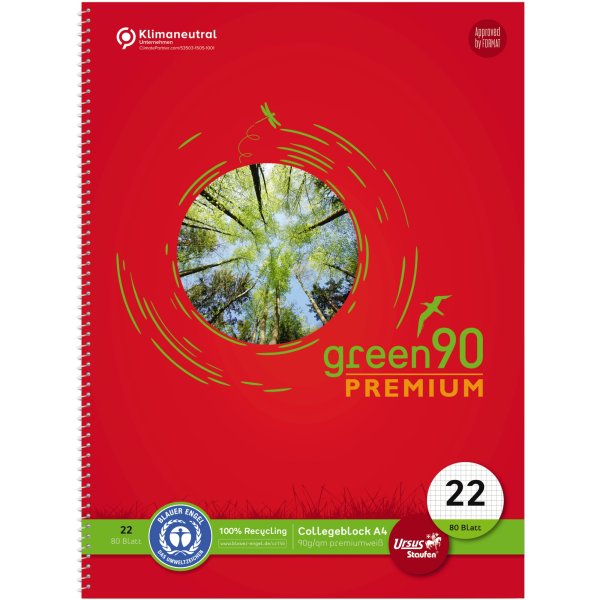 Staufen Collegeblock Green 040835022 DIN A4 90g kar. 80Bl