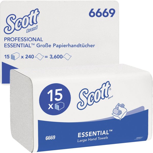Scott Papierhandtuch XTRA 6669 Interfold 1-lg. ws 15x240 St./Pack.