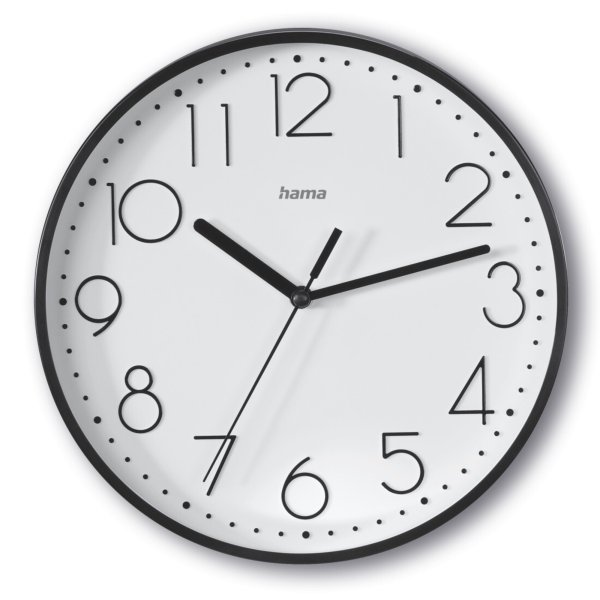 Hama Wanduhr Salina 22cm geräuscharm sw