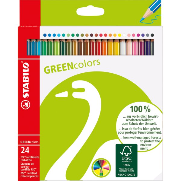 Stabilo Farbstift GREENcolors sort 24 St.