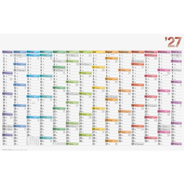 Brunnen Plakatkalender 2027 106x67cm 14Monate