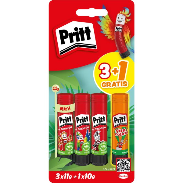 Pritt Klebestift 3x11g +1x10g