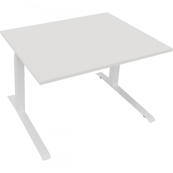 Sitz-/Stehtisch Kufe Doppels. Quad. B1200xT900xH645-1275 ws/Weiß