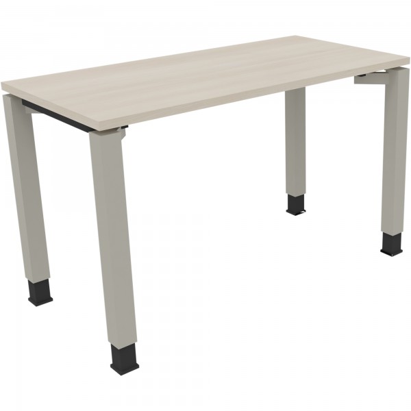 Schreibtisch Vierfuß Quadratrohr B1200xT600xH680-820 si/Akazie hell