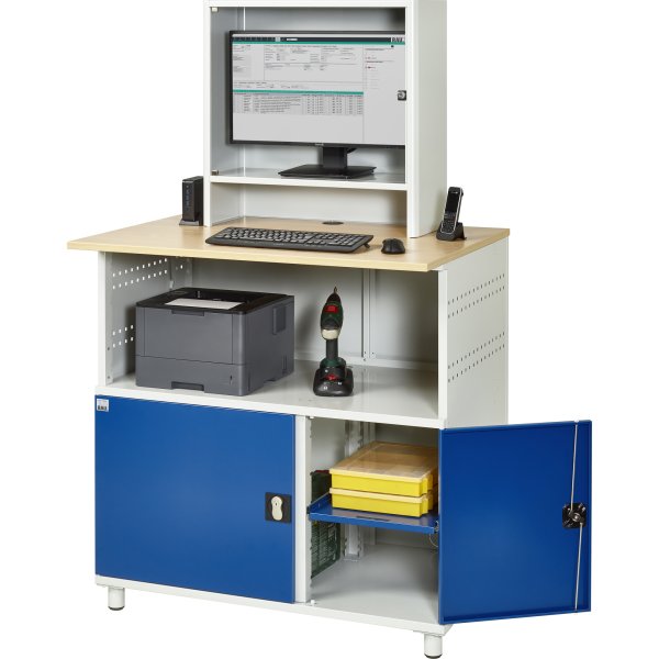 RAU Computertisch 1100x790mm Monitorgehäuse stationär l.gr