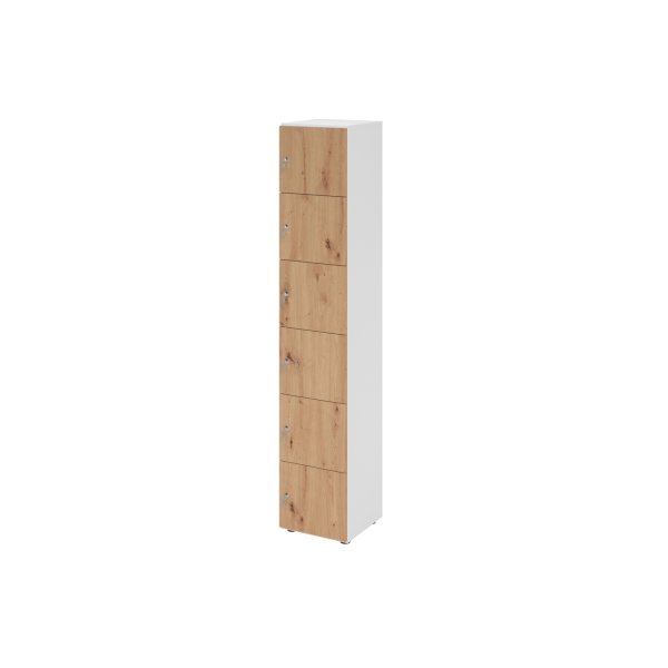 Hammerbacher Schliessfach- Schrank 6OH 6xDS ws/a.ei
