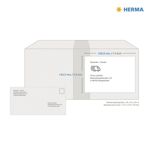 HERMA Etikett glossy 4915 199,6x143,5mm ws A4 50 St./Pack.