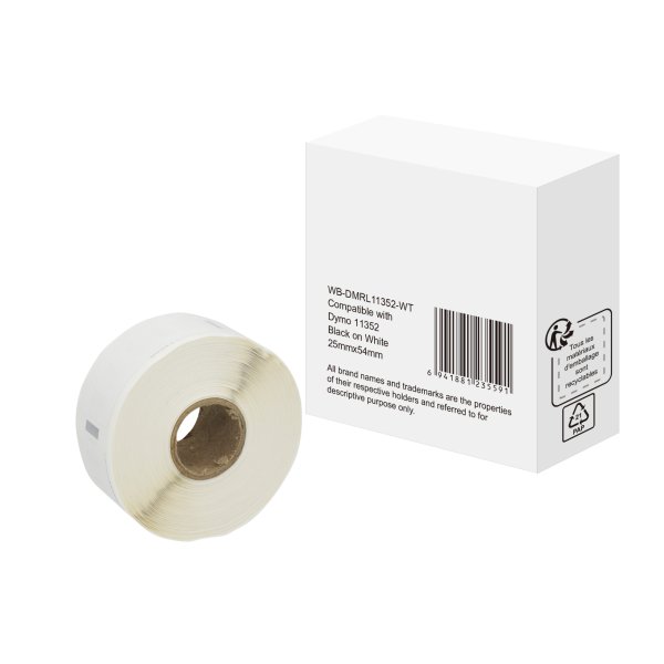 Etikett wie Dymo 25x54mm sw auf ws 500St