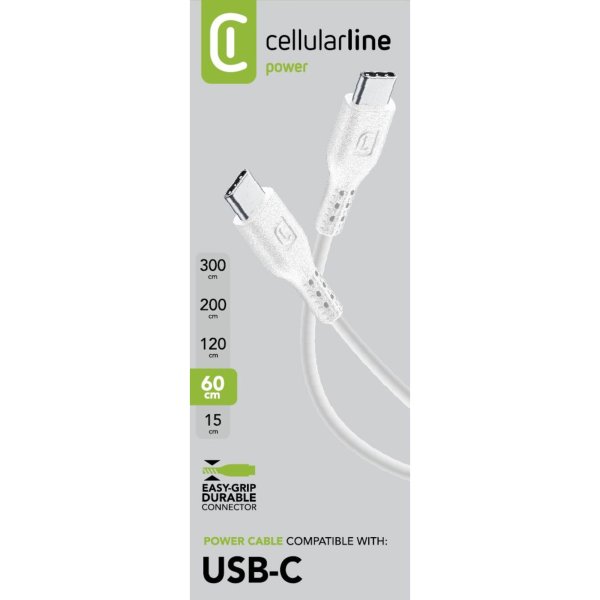 cellularline Kabel USB-C/USB- C 0,6m ws