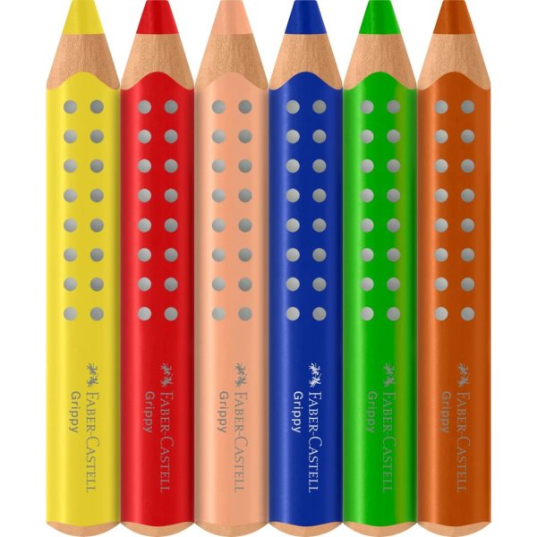 Faber-Castell Buntstift Grippy sort 6St