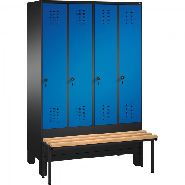 C+P Umkleidespind 4903040S10026 Sitzbank 4Abteile B1200mm sgr/ebl