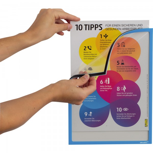 Ultradex Infotasche 889007 DIN A4 magnetisch blau 5 St./Pack