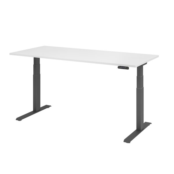 Hammerbacher Schreibtisch el 180x80cm gp/weiß