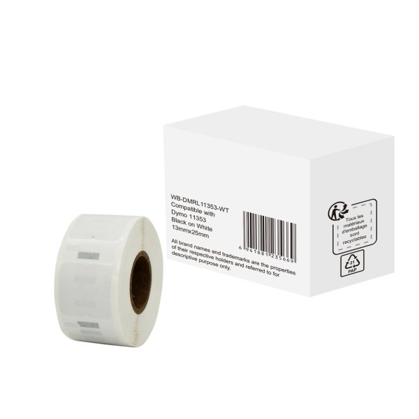 Etikett wie Dymo S0722530 13x25mm sw auf ws 1000St