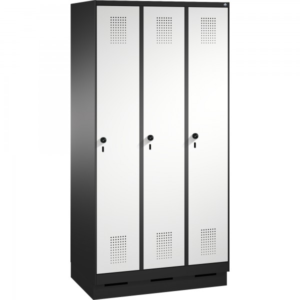 C+P Umkleidespind 4902030S10037 Sockel 3Abteile sgr/lgr