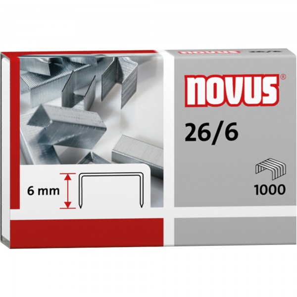 NOVUS Heftklammer 26/6 040-0056 verzinkt 1.000 St./Pack.