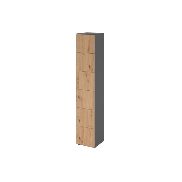 Hammerbacher Schliessfach- Schrank 6OH 6xDS gp/a.ei