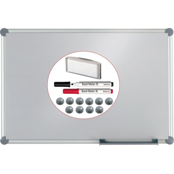 MAUL Whiteboard 2000 MAULpro Set 6312484 120x90cm kunststoffbesch.