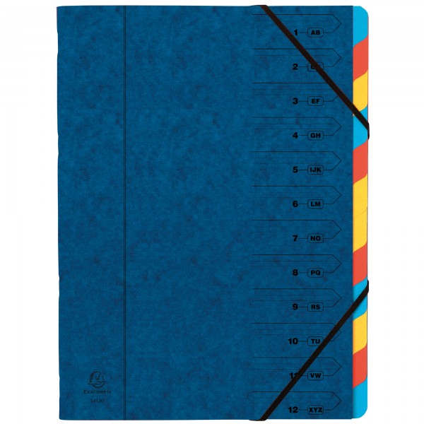 Exacompta Ordnungsmappe 54122E DIN A4 12Fächer blau