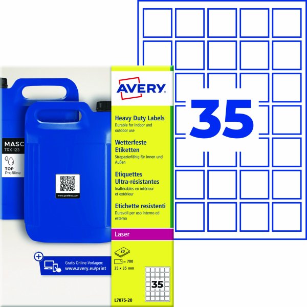 Avery Zweckform Etikett 35x35mm wetterfest 700St