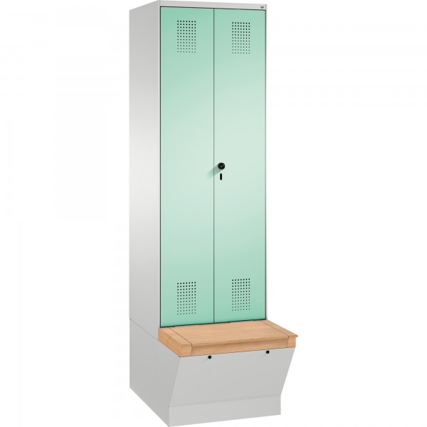 C+P Doppelspind 4905620S10051 Sitzbox 2Abteile B600mm lgr/lgn