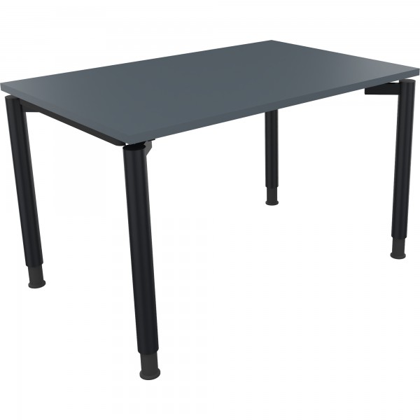 Schreibtisch Vierfuß Rundrohr B1200xT800xH680-820 an/Lavagrau