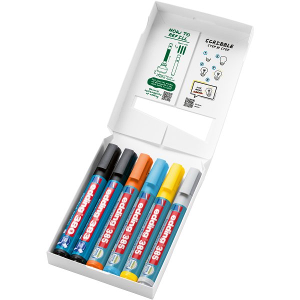 edding Flipchartmarker Set sort 6St