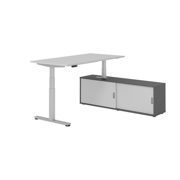 Hammerbacher Sitz-Steh-Kombi 160x80cm gr/si/gp/gr