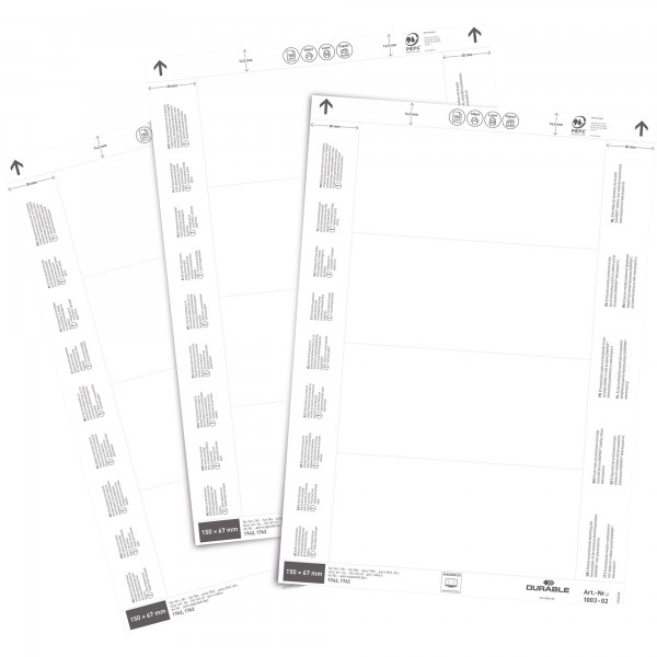 DURABLE Einsteckschild 100302 Logistiktaschen 150x67mm 80St.