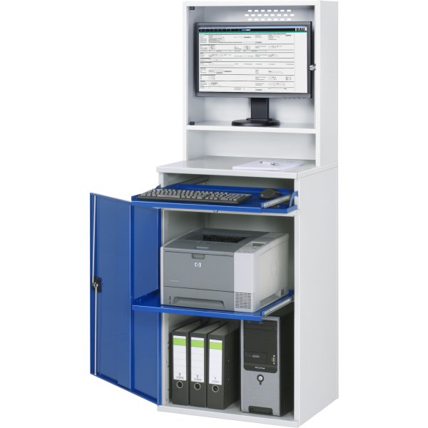 RAU Computerschrank 650x520x1770mm l.gr/e.bl