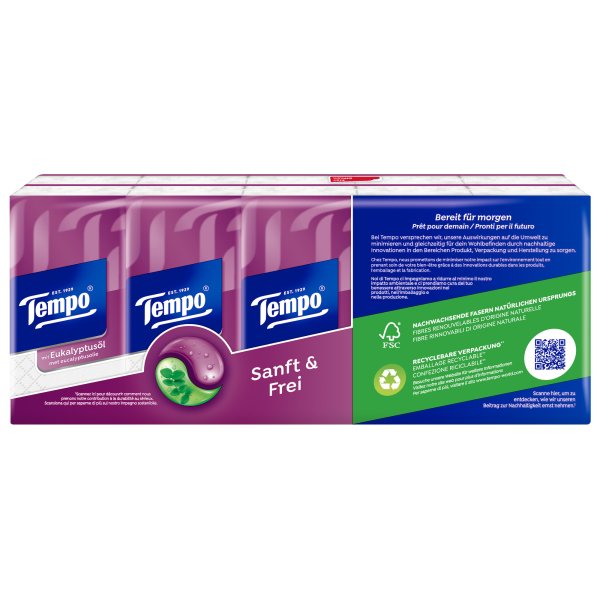Tempo Taschentücher sanft+frei 4lg 10x9St