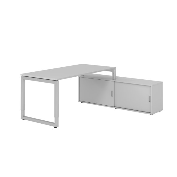 Hammerbacher Schreibtischkombi 160x80cm gr/si