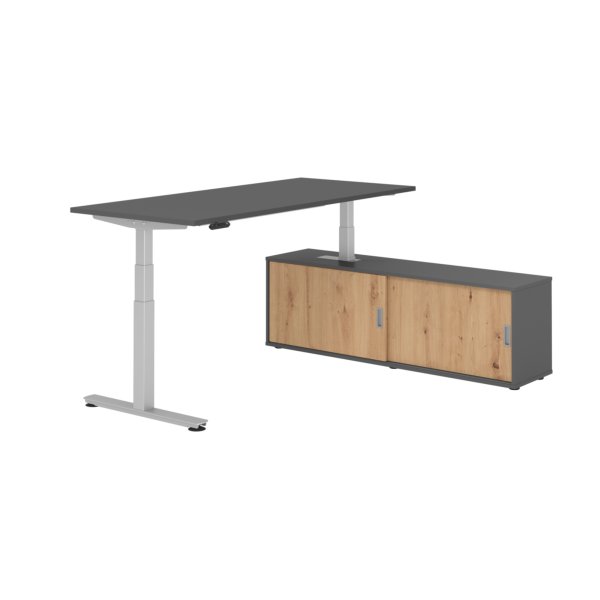 Hammerbacher Sitz-Steh-Kombi 180x80cm gp/si/gp/a.ei