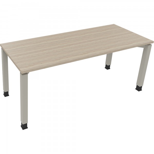 Schreibtisch Vierfuß Quadratrohr B1800xT700xH680-820 si/Eiche Natur